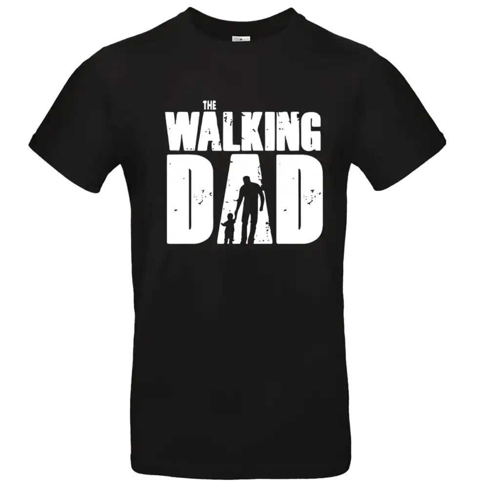 t shirt humour the walking dad papa silhouette enfant noir impression dtf