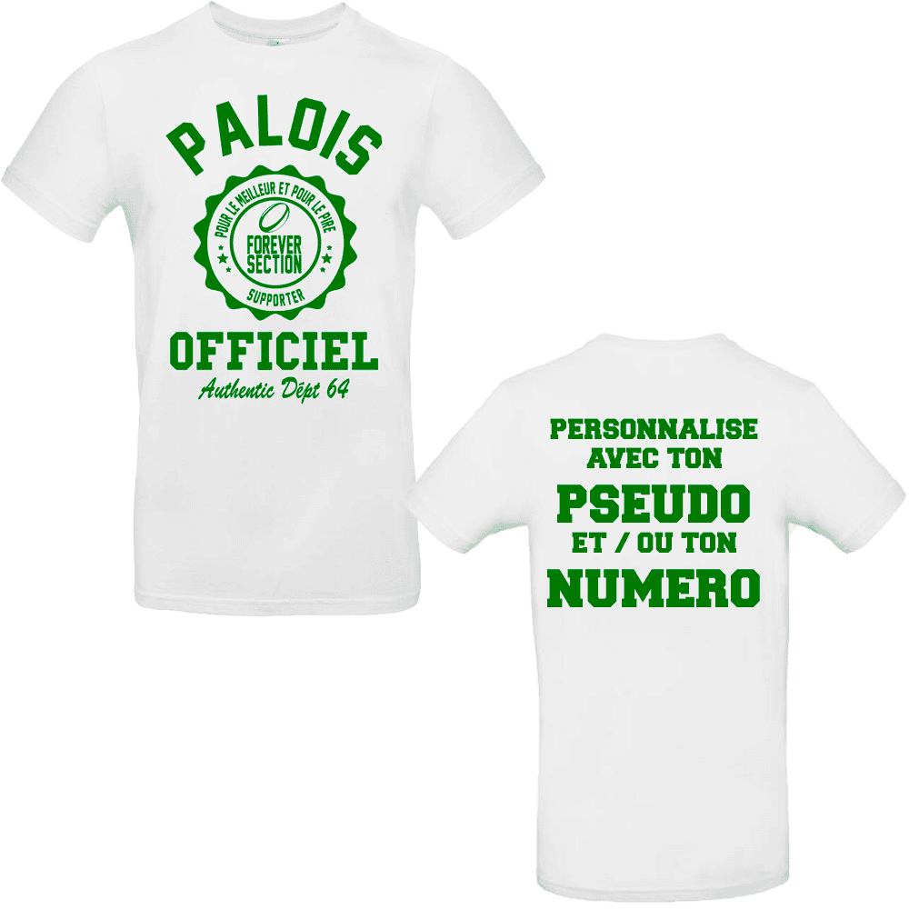 T-shirt personnalisable Palois officiel en blanc.