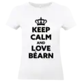 T shirt Keep Calm and Love Béarn blanc et noir porté homme et femme impression locale Béarn femme blanc