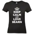T shirt Keep Calm and Love Béarn blanc et noir porté homme et femme impression locale Béarn femme noir