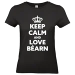 T shirt Keep Calm and Love Béarn blanc et noir porté homme et femme impression locale Béarn femme noir