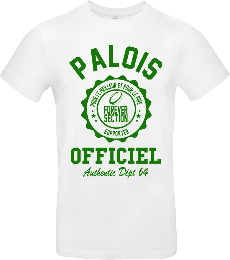 t shirt paloise officiel vert forever section supporter rugby pau lifestyle urbain