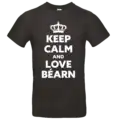 T shirt Keep Calm and Love Béarn blanc et noir porté homme et femme impression locale Béarn homme noir
