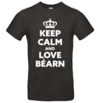 T shirt Keep Calm and Love Béarn blanc et noir porté homme et femme impression locale Béarn homme noir