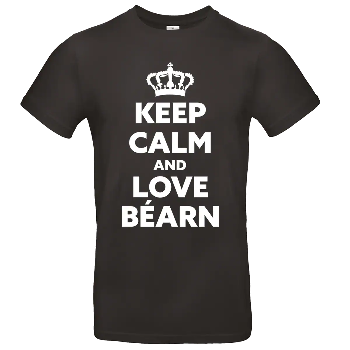 T shirt Keep Calm and Love Béarn blanc et noir porté homme et femme impression locale Béarn homme noir