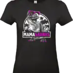 tshirt mamasaurus noir dinosaure lunettes roses cadeau fete des mere