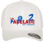 Casquette blanche avec logo La Padelade des Artisans.