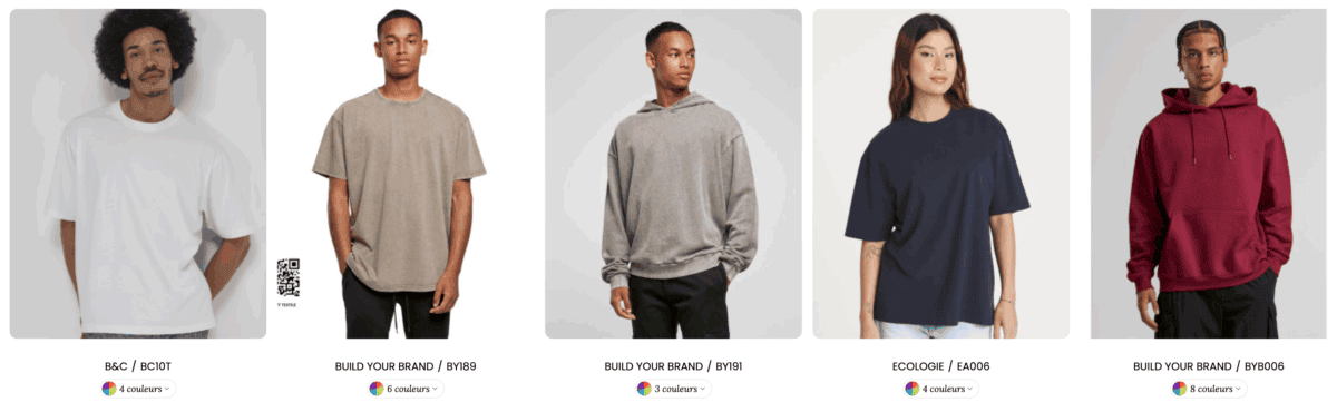 T-shirts et sweats pour hommes et femmes en différentes couleurs.