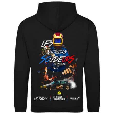 Pull noir avec motif soudeurs de France.