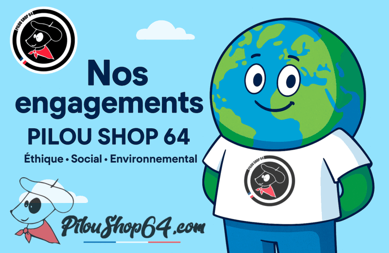 Engagements éthiques et environnementaux de Pilou Shop 64.
