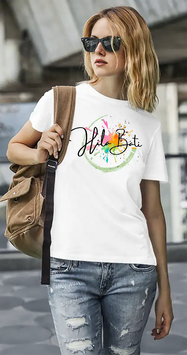 T Shirt femme blanc personnalisé Hila Bati officiel