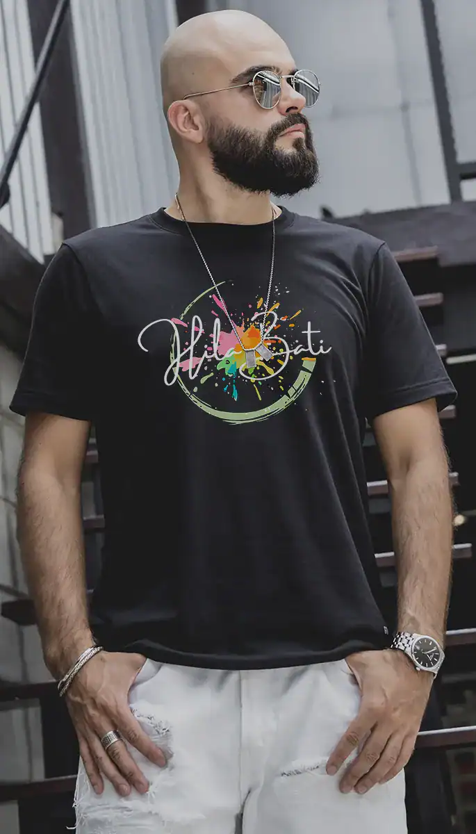 T Shirt homme noir personnalisé Hila Bati officiel