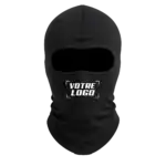 cagoule personnalisée noire avec logo personnalisé sur le visage marquage DTF textile personnalisé pilou shop 64