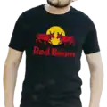 t shirt red bearn noir vaches bearnaises design humour local impression dtf pilou shop 64 porté