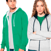 Sweats à capuche verts et gris Kariban.