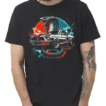 t shirt cobra mustang noir muscle car impression premium pilou shop 64 porté par un homme