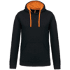 Sweat à capuche noir avec cordons orange