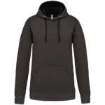 Sweat à capuche noir unisexe avec poche ventrale.