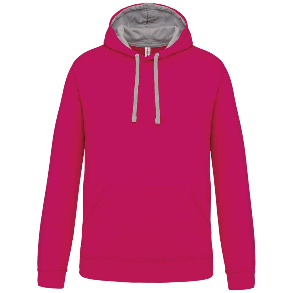 SWEAT BI COULEUR FUSHIA GRIS A PERSONNALISER
