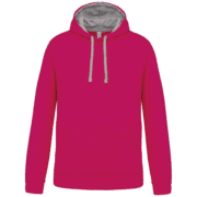 SWEAT BI COULEUR FUSHIA GRIS A PERSONNALISER