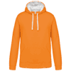 Sweat à capuche orange avec poche kangourou.
