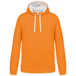 Sweat à capuche orange avec poche kangourou.