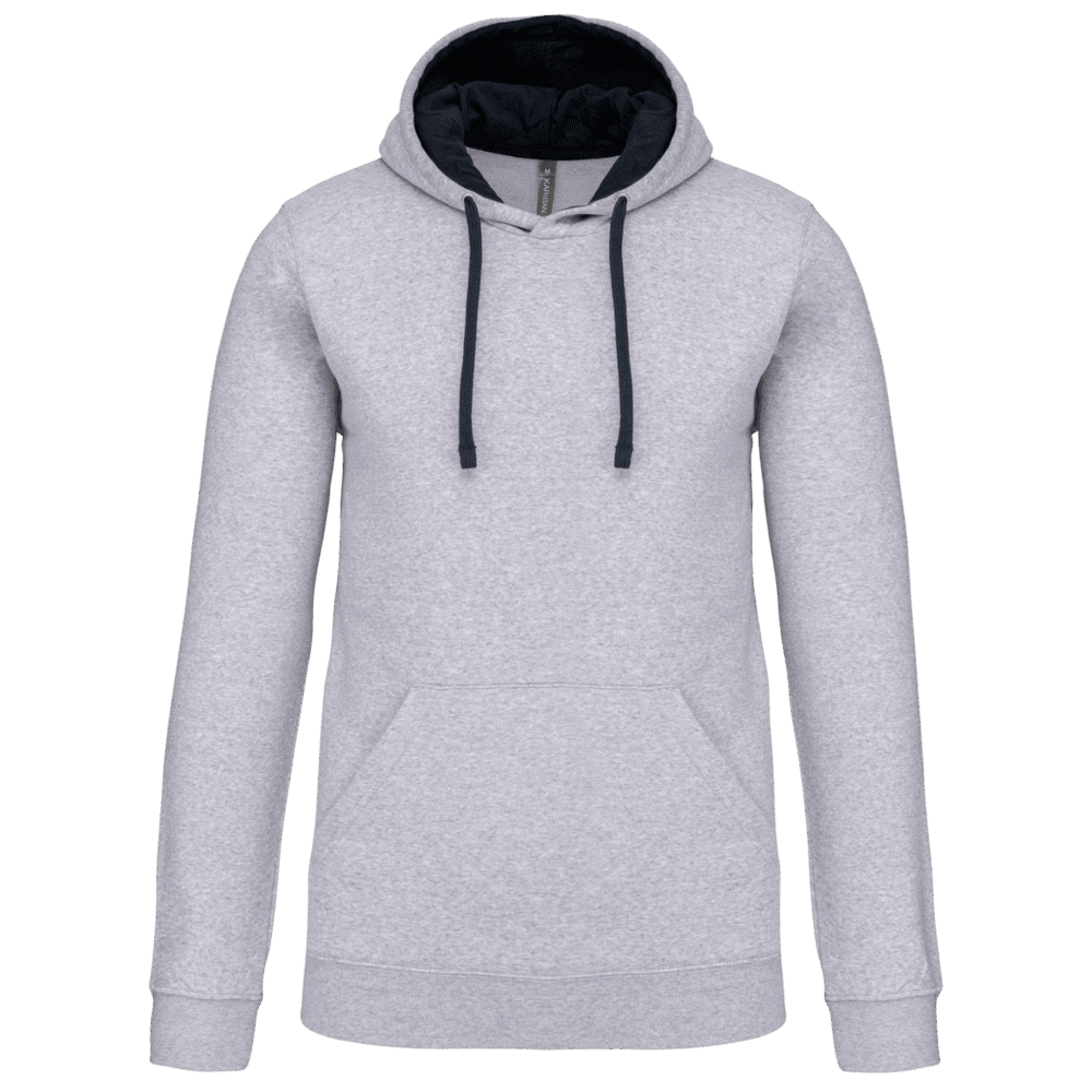 Sweat à capuche gris avec cordons noirs