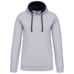 Sweat à capuche gris avec cordons noirs