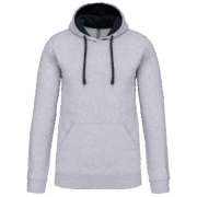 Sweat à capuche gris avec cordons noirs