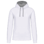 Sweat à capuche blanc avec poche kangourou.