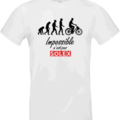 t-shirt blanc Impossible n’est pas Solex motif évolution