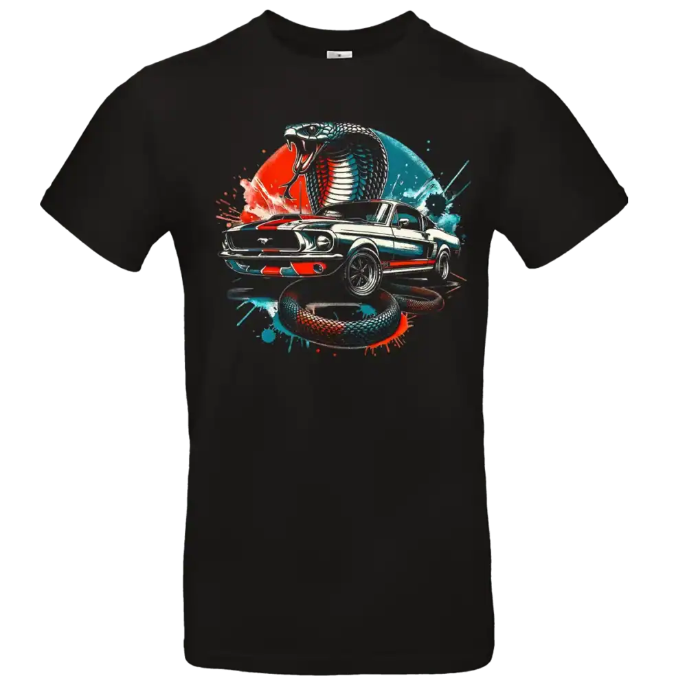 t shirt cobra mustang noir muscle car impression premium pilou shop 64 coupe homme