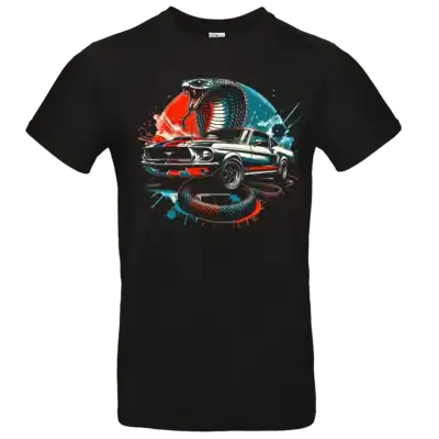 t shirt cobra mustang noir muscle car impression premium pilou shop 64 coupe homme