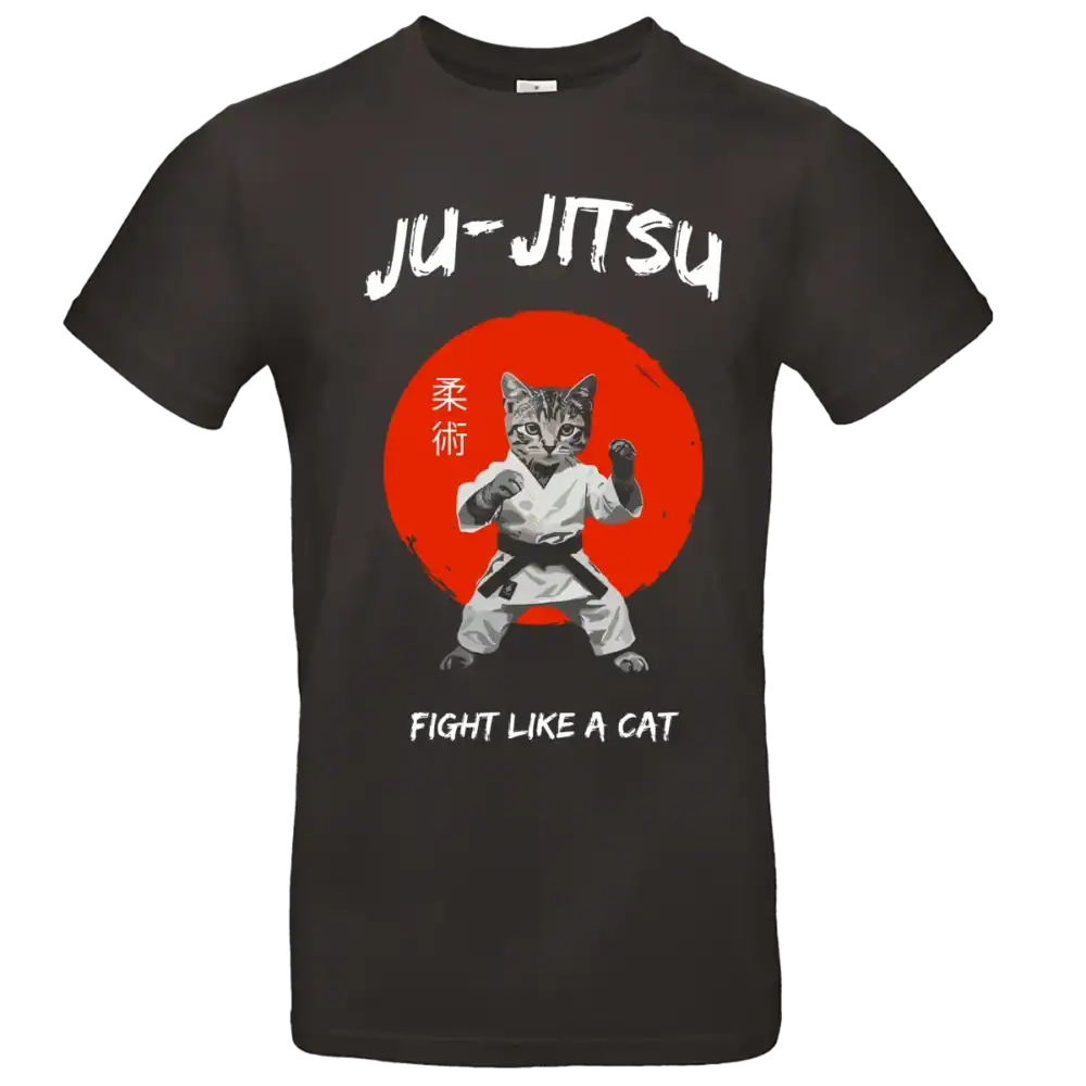 T shirt Ju Jitsu Fight Like a Cat chat arts martiaux impression premium