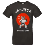 T shirt Ju Jitsu Fight Like a Cat chat arts martiaux impression premium