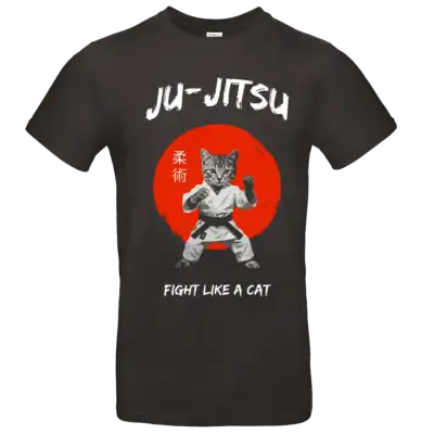 T shirt Ju Jitsu Fight Like a Cat chat arts martiaux impression premium