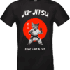 tshirt noir ju jitsu chat fight like a cat