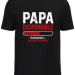 T-shirt noir Papa Disponible avec barre de chargement sur fond transparent