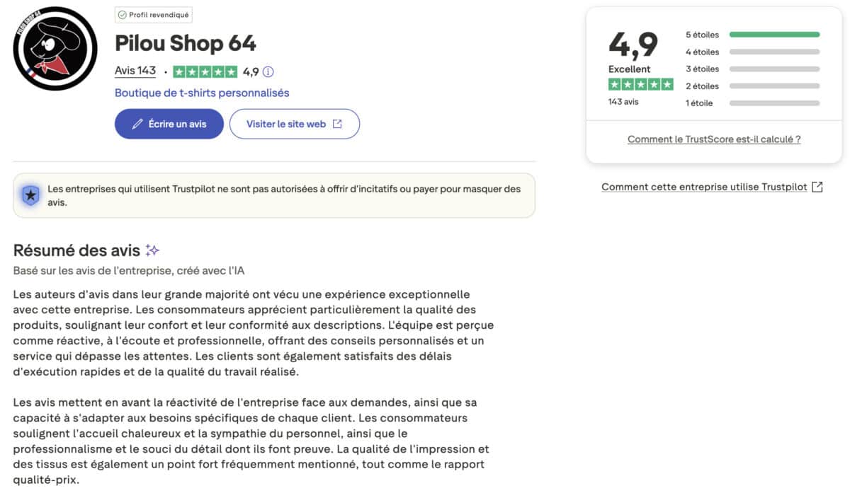 Avis clients Pilou Shop 64 143 avis vérifiés qualité service et satisfaction