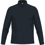 Veste marine avec fermeture éclair et poches extérieures.