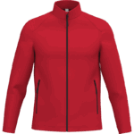 Veste rouge à fermeture éclair et poches.