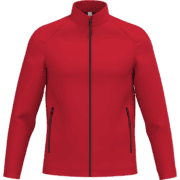 Veste rouge à fermeture éclair et poches.