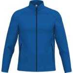 Veste bleue zippée avec poches.