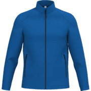 Veste bleue zippée avec poches.