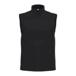 Gilet noir sans manches avec fermeture éclair.