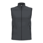 Gilet noir sans manches avec fermeture éclair.