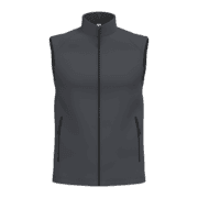 Gilet noir sans manches avec fermeture éclair.