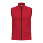 Gilet rouge sans manches avec fermeture éclair