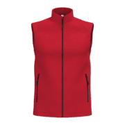 Gilet rouge sans manches avec fermeture éclair
