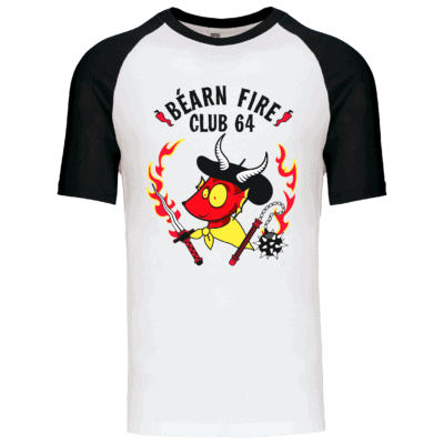 T shirt Béarn Fire Club 64 coupe mixte avec design feu et marquage DTF Ultra Premium